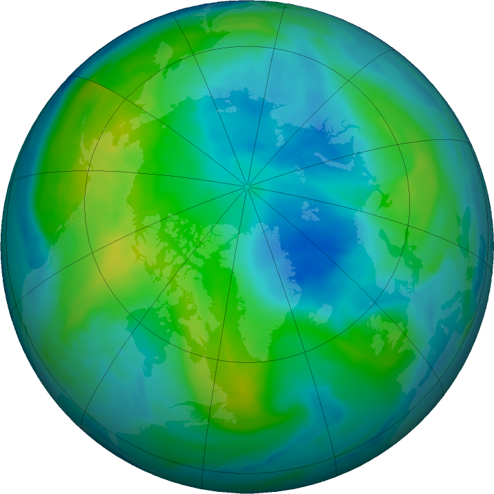Arctic ozone map for 21 October 2017